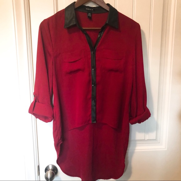 Crimson Chiffon Blouse - Picture 2 of 6